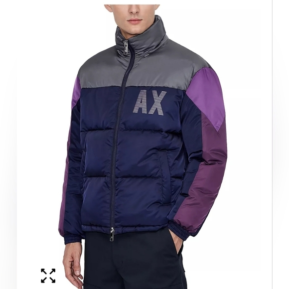 Armani Exchange Men's Bold Colorblock Logo Jacket size L